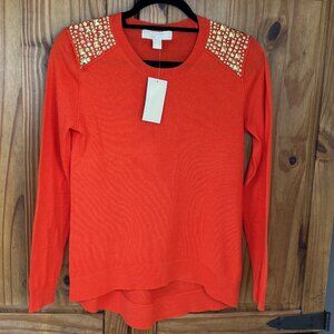 MICHAEL Michael Kors Women's XS Mandarin Orange Studded Shoulder
